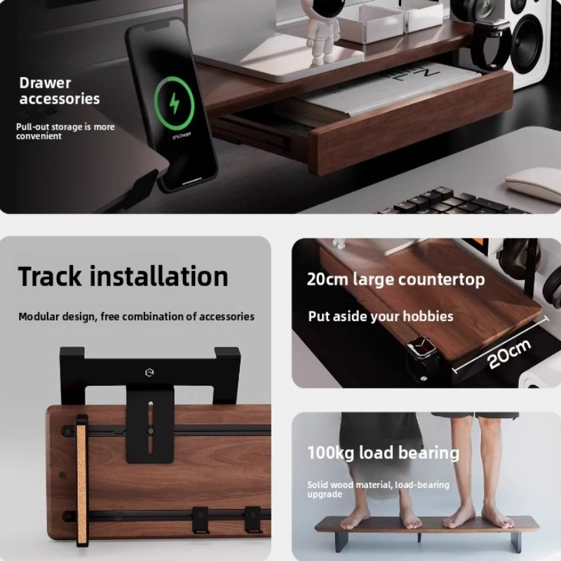 Dual Monitor Stand - Boîte de rangement métallique pour moniteur