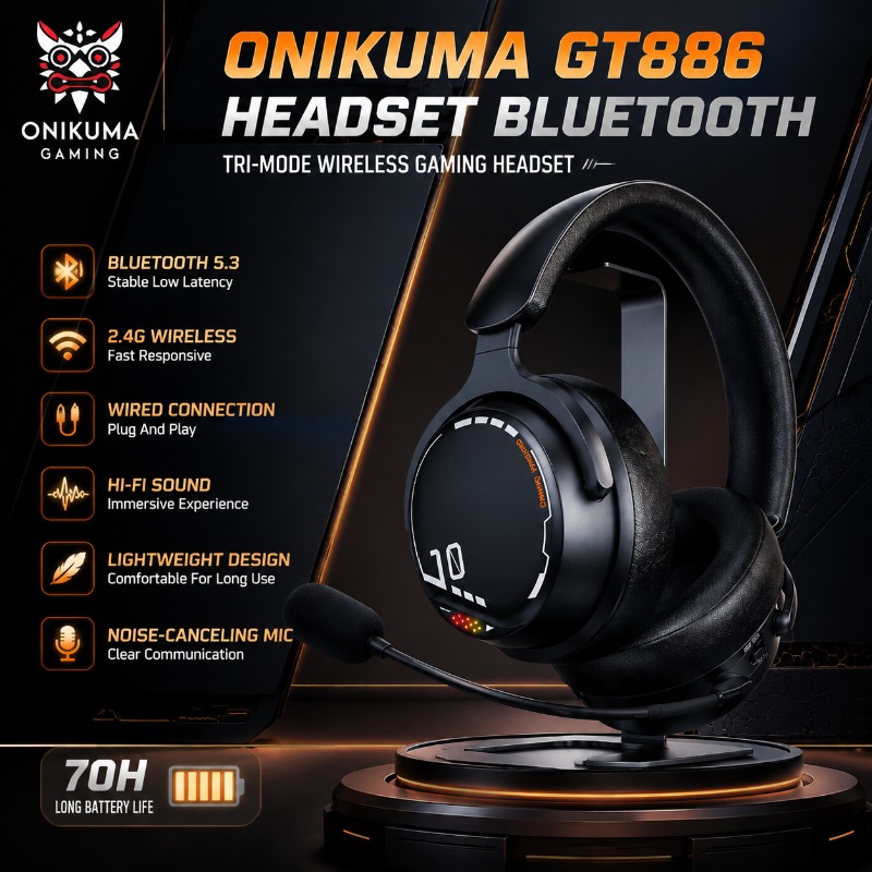 Esports Gaming Bar - Casque de jeu ONIKUMA GT886, tri-mode,