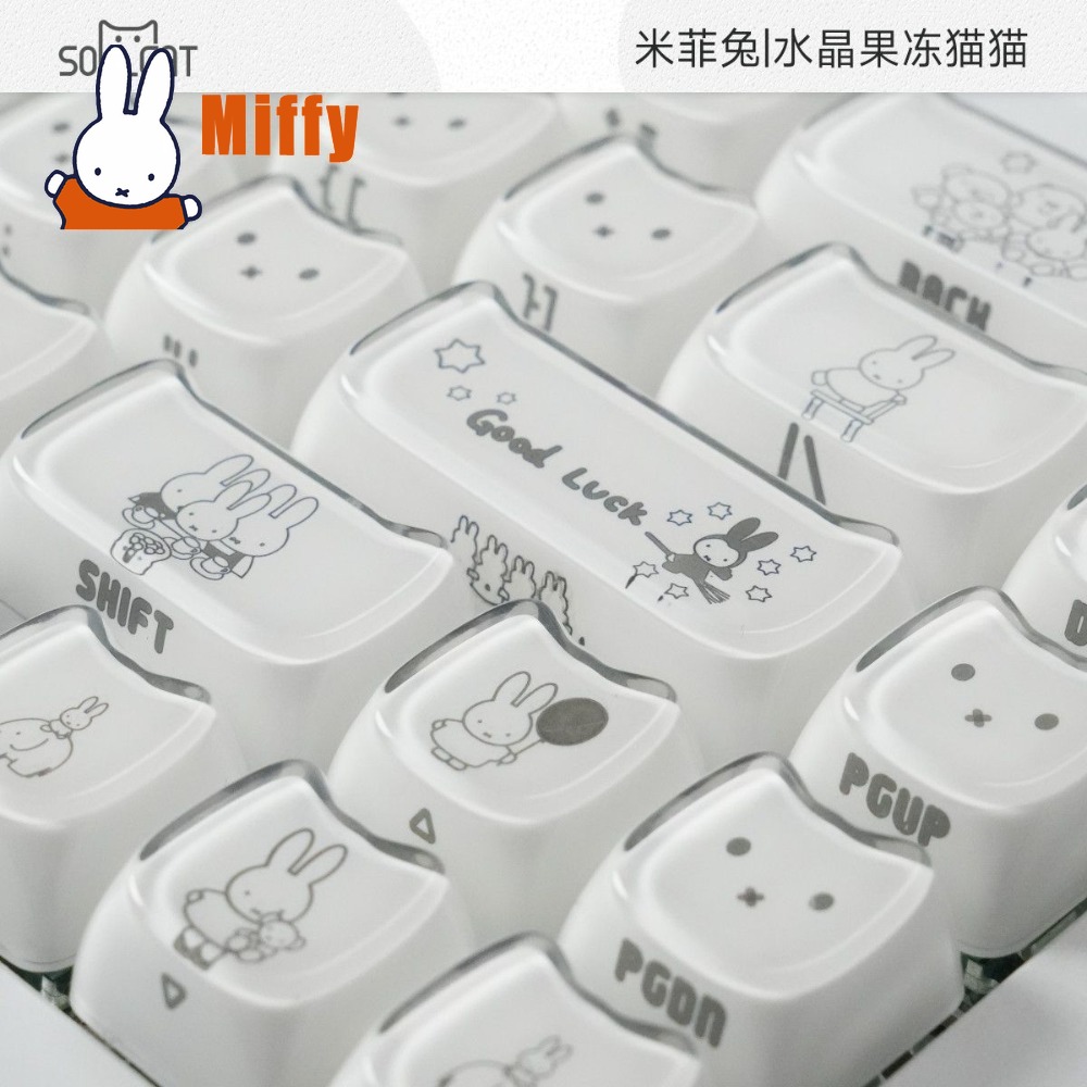 Keyboard Tenkeyless - Capuchons de touches Kawaii Miffy, lapin
