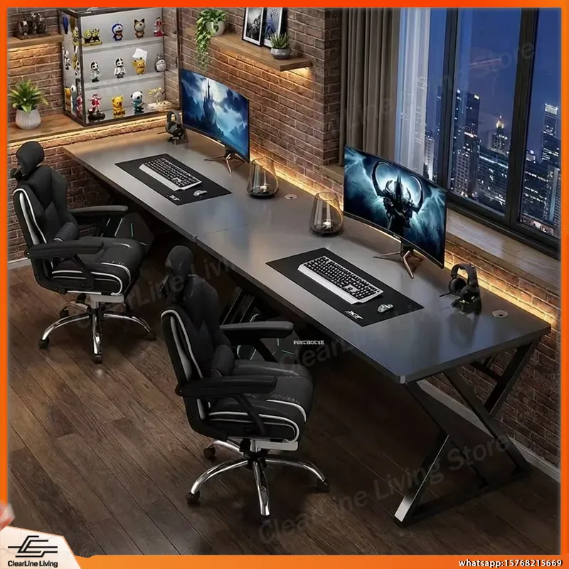 Esports Gaming School - Bureau double pour ordinateur, table de