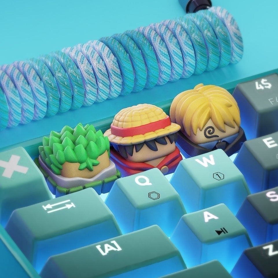 Keyboard Tenkeyless - Nouveaux Keycaps Kawaii ONE PIECE Luffy