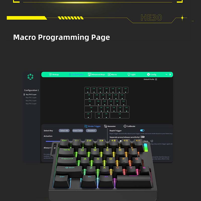 Clavier de jeu mécanique HE30, - Esports Gaming avis et prix