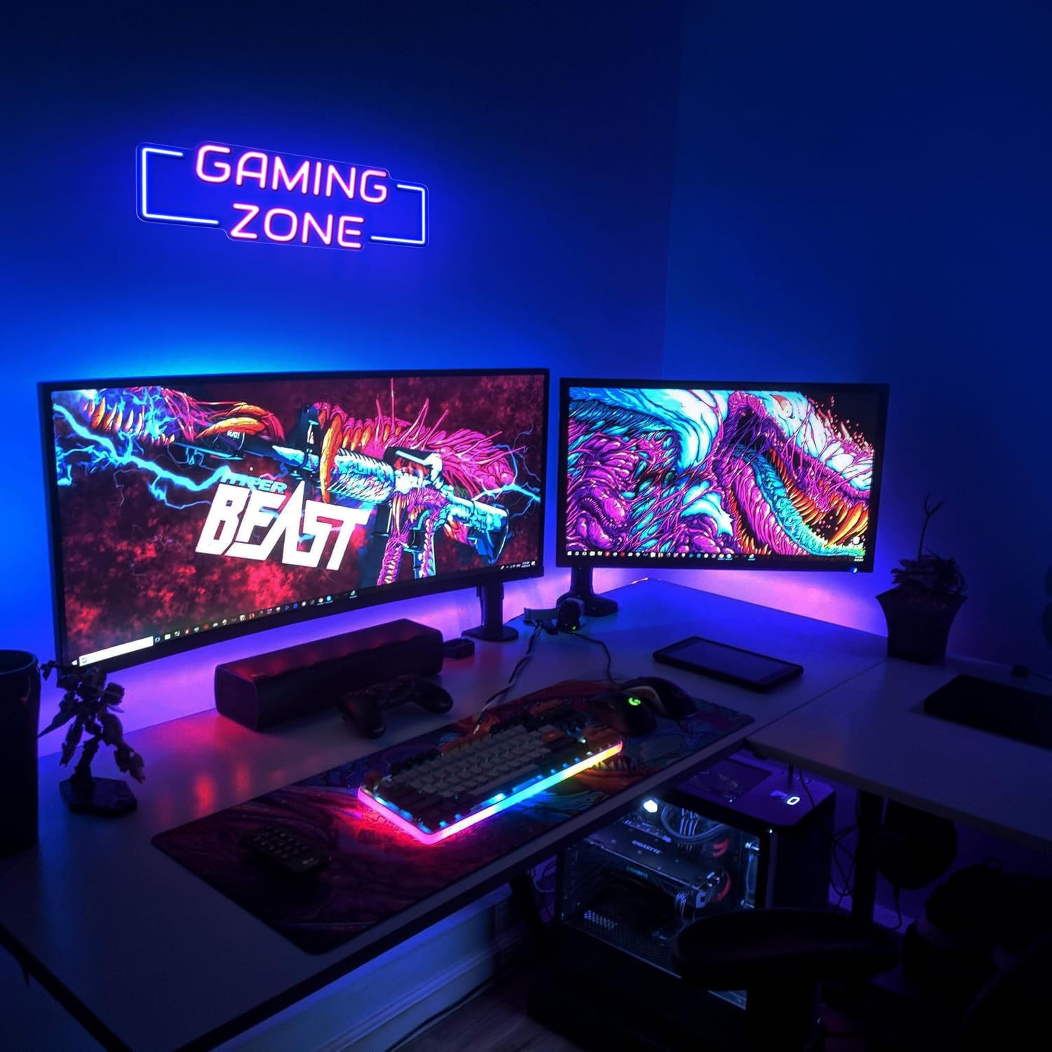 Enseigne néon Gaming Zone, lum - Esports Gaming Bar avis et prix