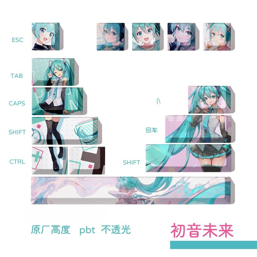 Keycaps Hatsune Miku, touches  - Keyboard Tenkeyless avis et prix