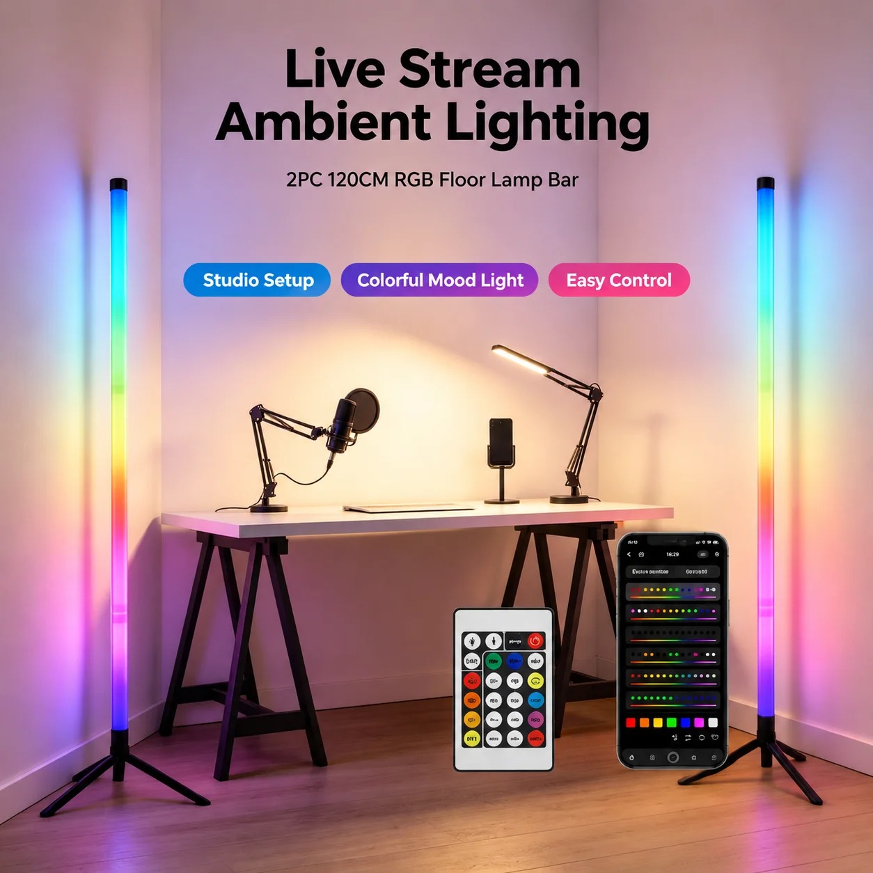 Lot de 2 lampes de sol RGB de  - Esports Gaming avis et prix